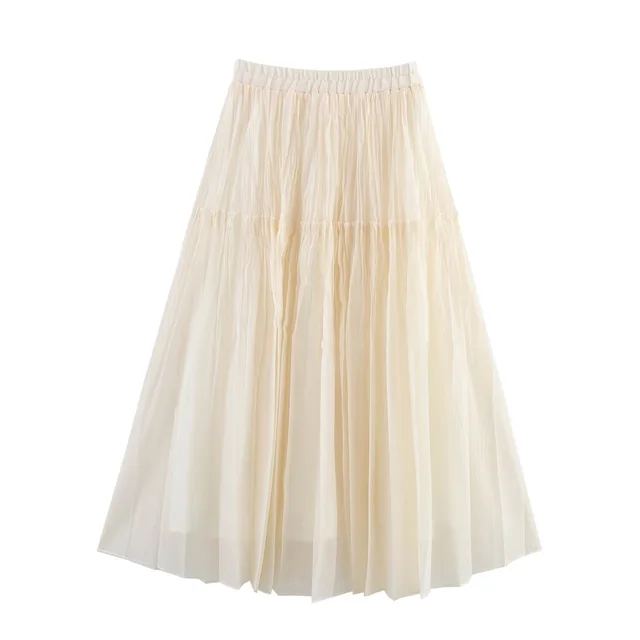Large Swing Wooden Ear Glass Yarn Half Body Fairy Dress White - Shop at LoveMi