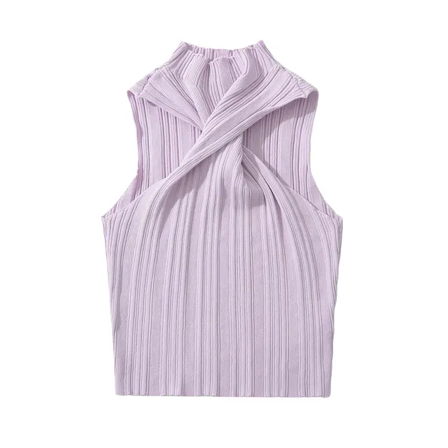 Women's Design Twist Short Top Purple - Shop at LoveMi
