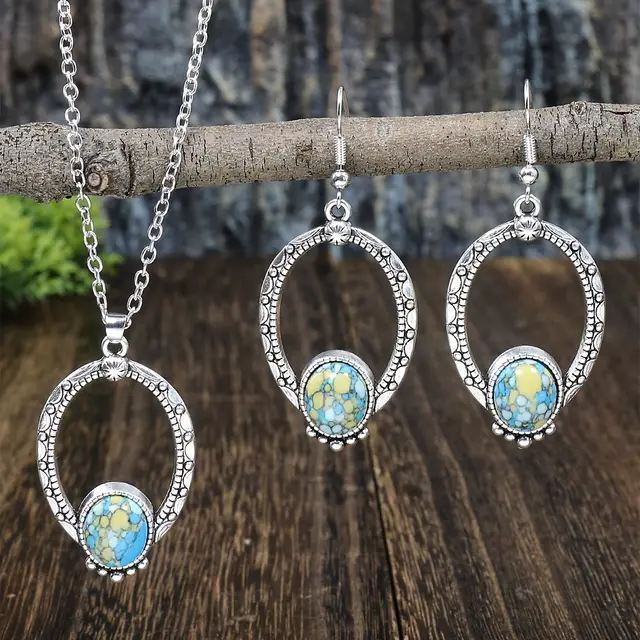 New Vintage Earrings Necklace Exquisite Fashion Necklace Bohemian Party Accessories S90085 - Shop at LoveMi