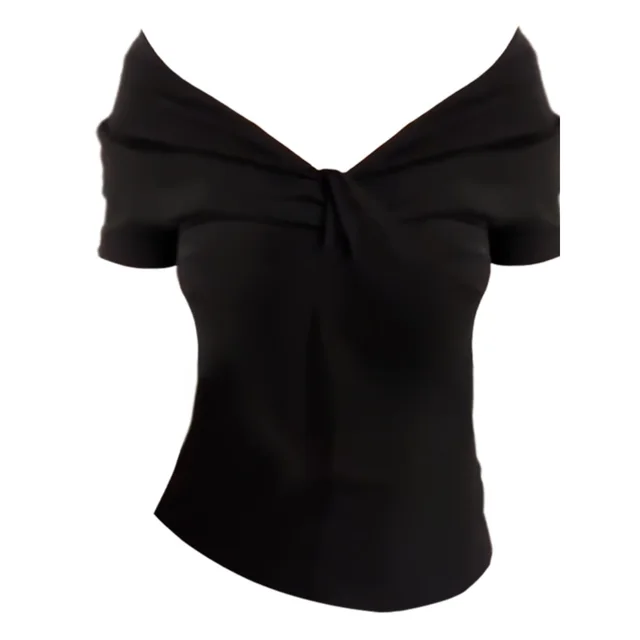 New Slim fit Slimming Two way Top Off shoulder T shirt Women Black - Shop at LoveMi