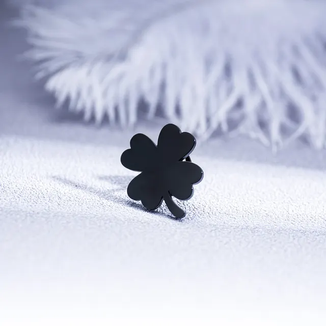 Fashion Four leaf Clover Men's Suit Brooch Women Evening Dresses Badge Brooch Black - Shop at LoveMi