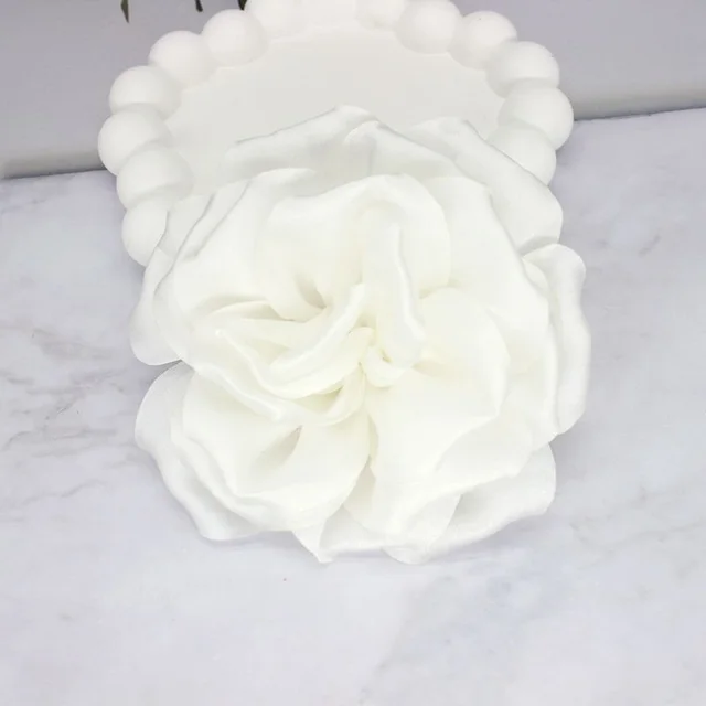 Elegant Business Suit Accessories Big Flower Sweater Brooch White - Shop at LoveMi