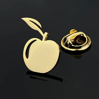 Little Lion Coffee Cup Apple Shape Badge Suit Accessories Creative Men's Brooch Apple Gold - Shop at LoveMi