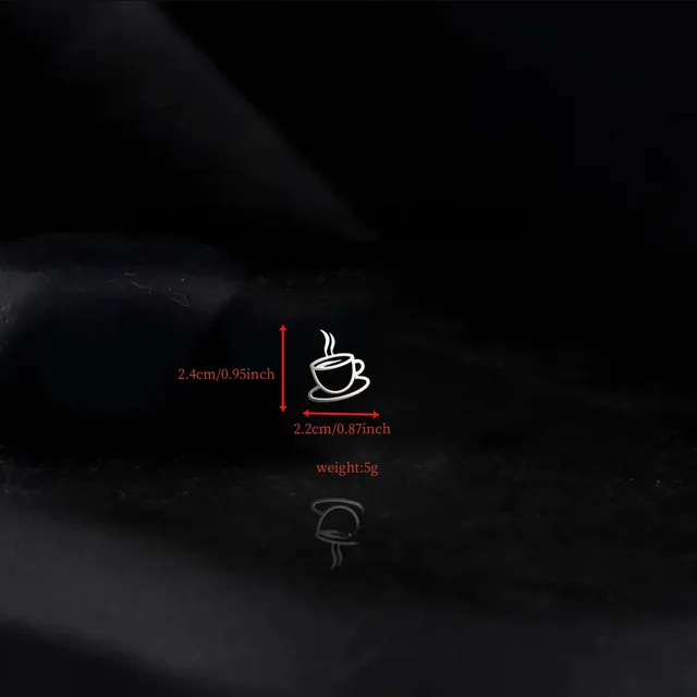 Little Lion Coffee Cup Apple Shape Badge Suit Accessories Creative Men's Brooch Coffee Cup Silver - Shop at LoveMi