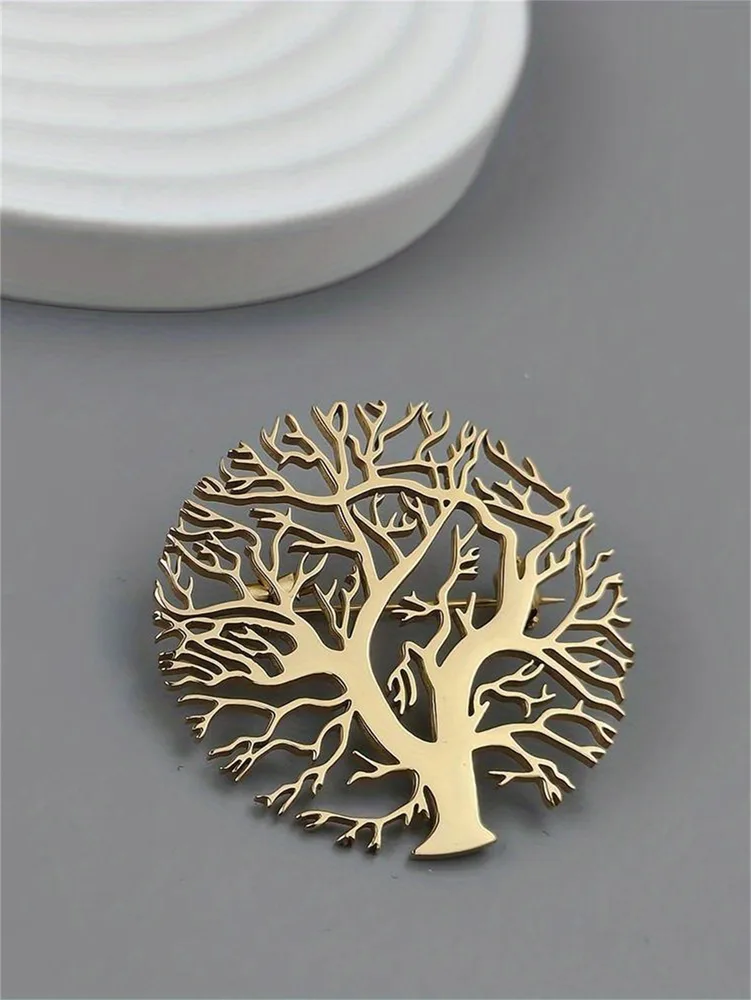 Little Lion Coffee Cup Apple Shape Badge Suit Accessories Creative Men's Brooch - Lucky Tree Gold - View 1
