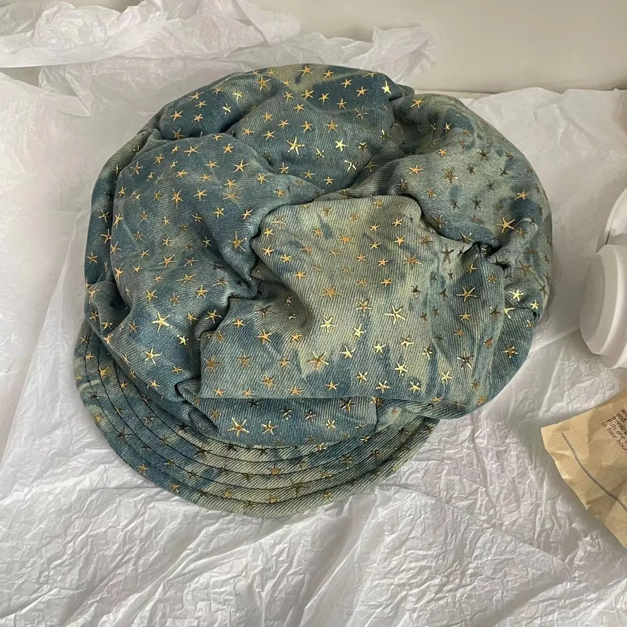 Starry Clouds Octagonal Cap Female - Denim Blue