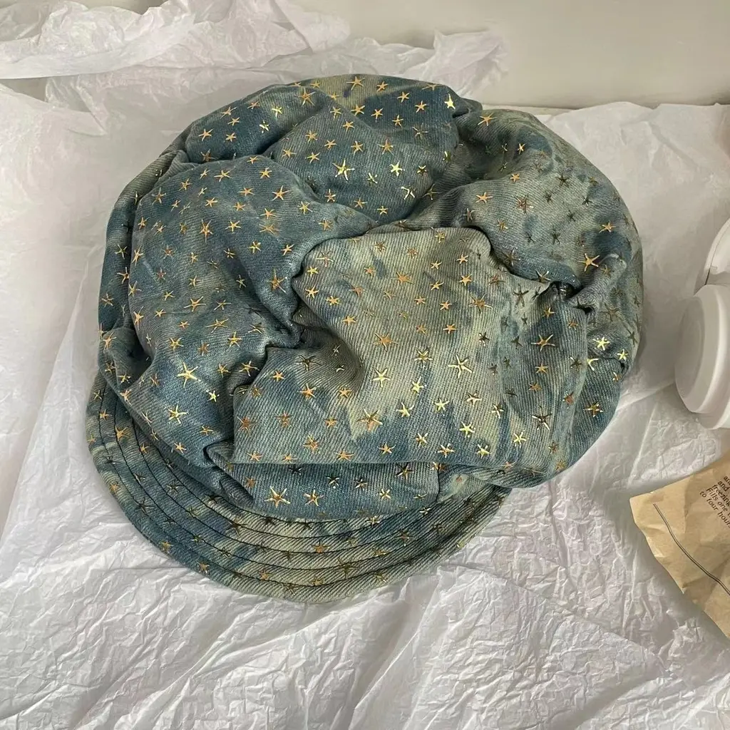 Starry Clouds Octagonal Cap Female - Denim Blue