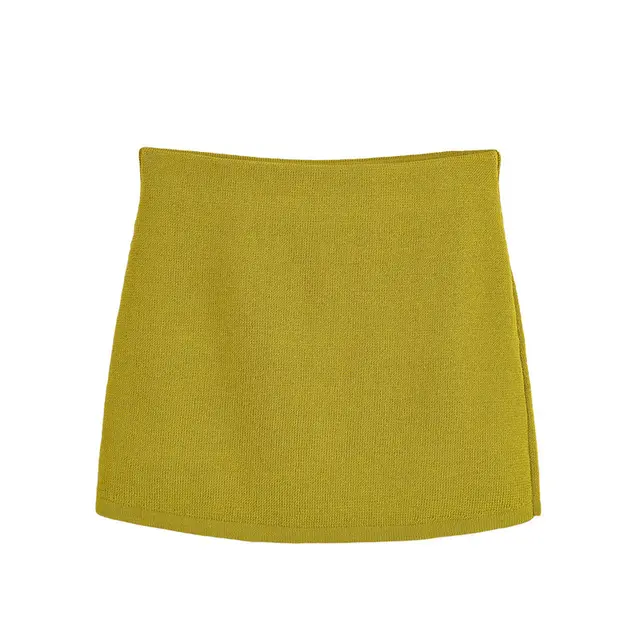 Golden Breasted Long Sleeve Knitted Coat Skirt Suit Skirt - Shop at LoveMi