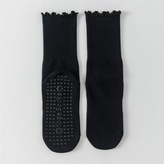 Women's Middle Tube Non slip Boneless Pure Cotton Athletic Socks Black - Shop at LoveMi