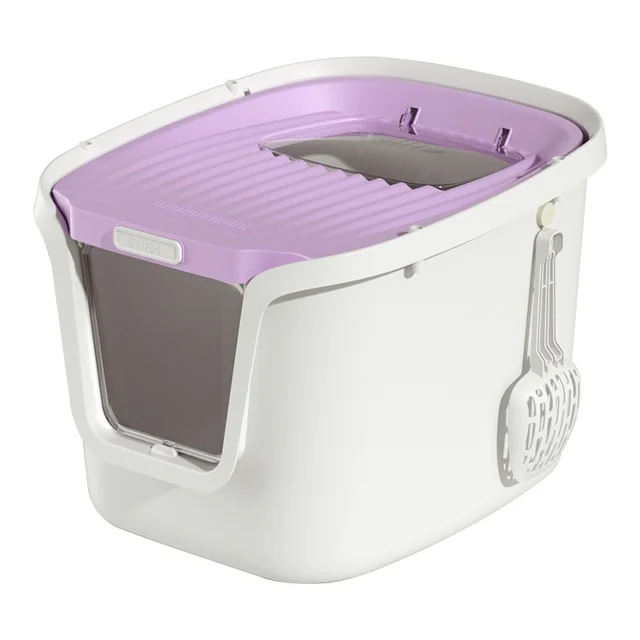 Fully Enclosed Deodorant Top in Extra Large Splash proof Cat Litter Basin Purple - Shop at LoveMi