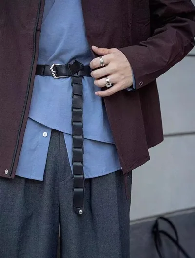 Belt Ladies Special shaped Buckle Stitching Pant Belt Black - Shop at LoveMi