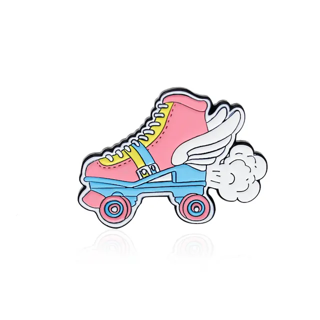 Fashion Retro Alphabet Ribbon Film Smoking The Skating Shoes Lucky Couple Key Creative Brooch Cc2433 - Shop at LoveMi