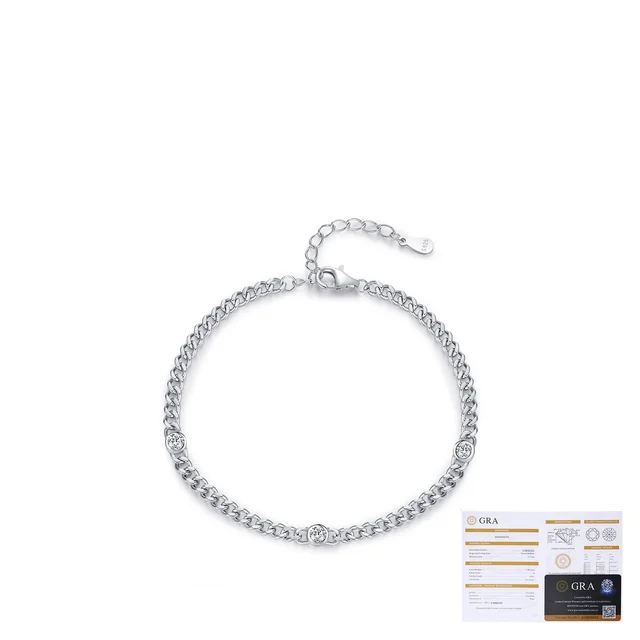 S925 Sterling Silver Japanese Style Personalized Punk Fashion Shining Diamond Bracelet Accessories For Women Silver - Shop at LoveMi