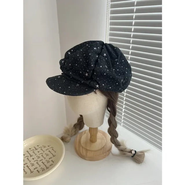 XINGX Big Head Circumference Beret Female Vintage Painter Hat Black - Shop at LoveMi