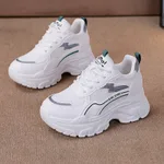 Height Increasing Insole Breathable White Shoes - White