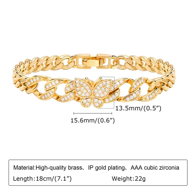 Copper Square Heart shaped Zircon Geometric Bracelet Pbr064 - Shop at LoveMi