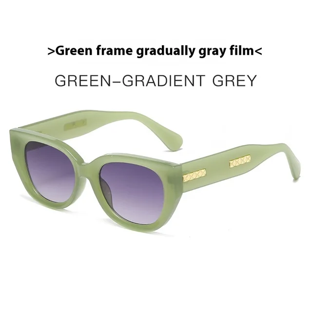 Cat Eye Sunglasses European And American Trend Green Frame Gradient Gray - Shop at LoveMi