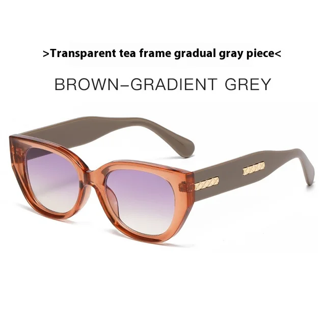Cat Eye Sunglasses European And American Trend Transparent Orange Frame - Shop at LoveMi