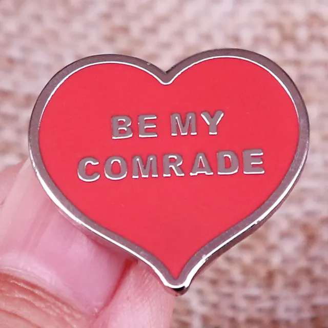 Be My Comrade Heart shaped Lapel Pin Badge Jewelry Gift Red - Shop at LoveMi