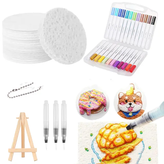 Magic Puffy Paint New Magic Fluffy Pigment Fluffy Pigment Paper Diy Brush B Suit - Shop at LoveMi