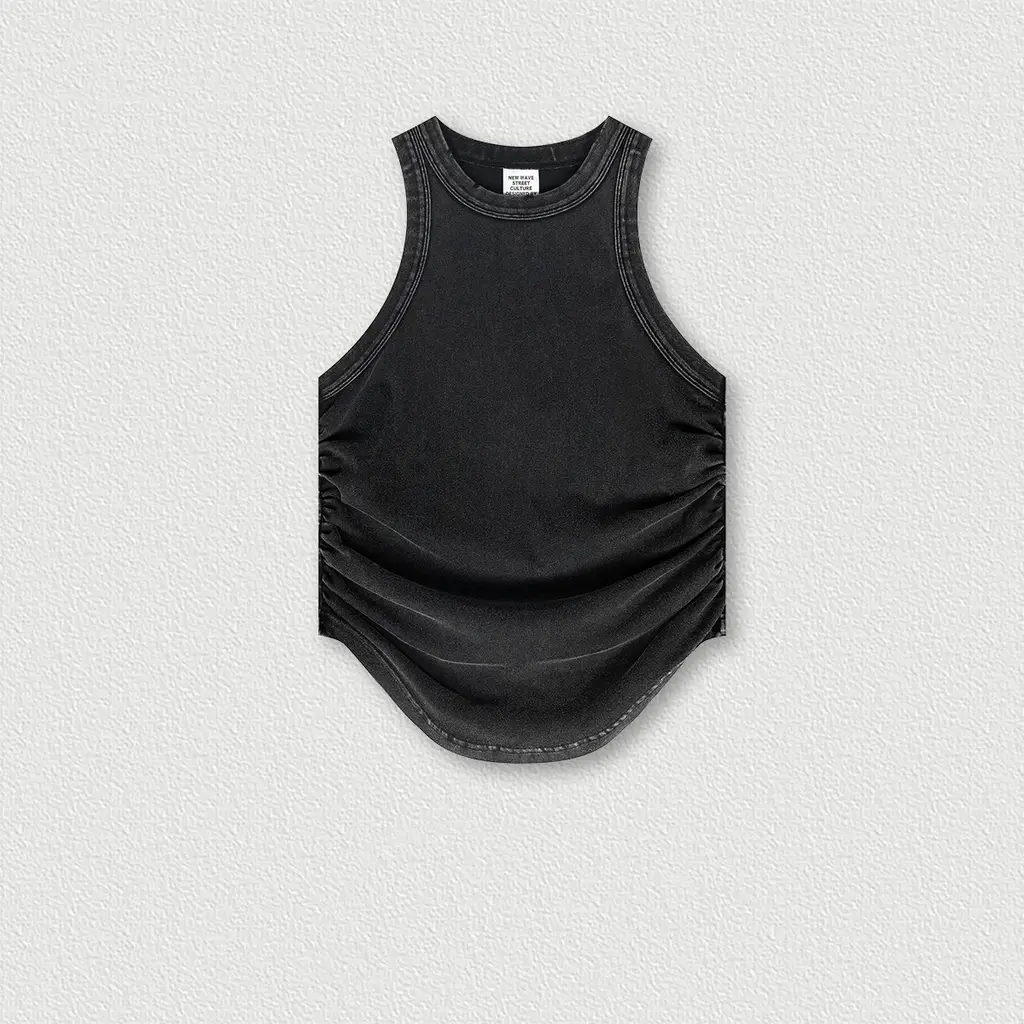 Spring And Summer New Vest Sexy Pure Want Pleated Women - Fried Snowflake