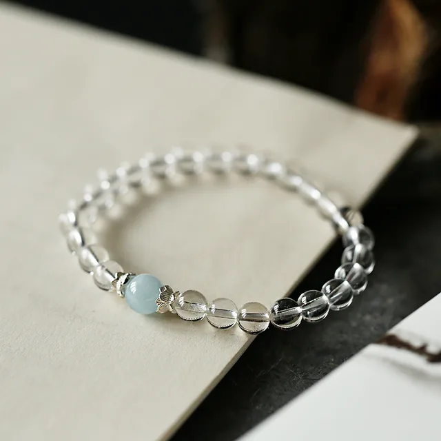Natural White Crystal Bracelet Fashion Simple White Crystal - Shop at LoveMi