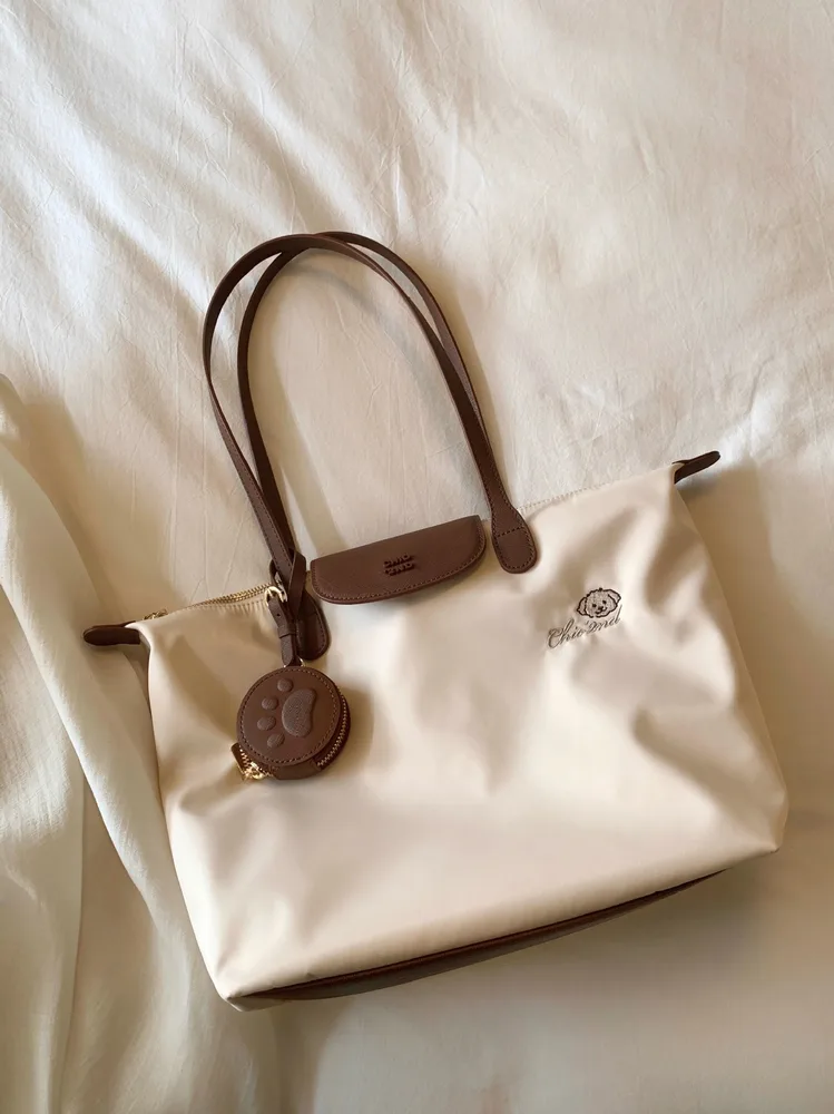 Tote Casual Large Capacity Portable Shoulder Bag Beige - Shop at LoveMi