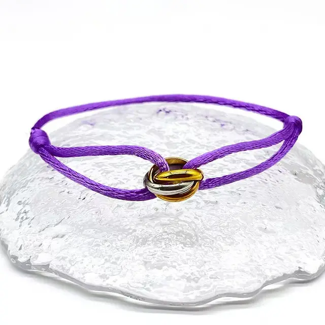 Stainless Steel DIY Carrying Strap Three color Three ring Carrying Strap Adjustable Bracelet Purple - Shop at LoveMi