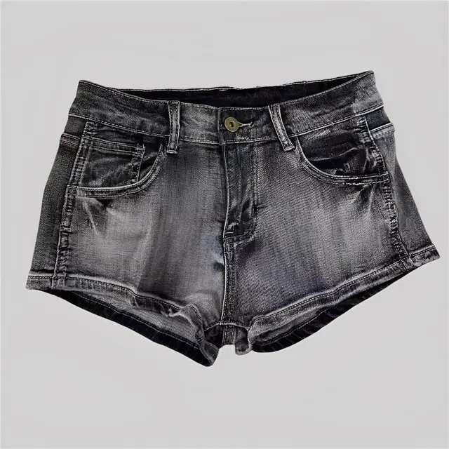 Low Waist Washed Denim Shorts Women's Tight Washed Black - Shop at LoveMi