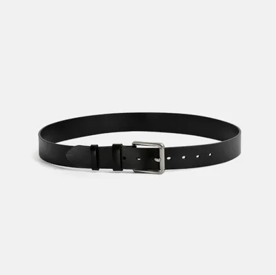 Retro Pin Buckle Suede Cowhide Belt Black - Shop at LoveMi