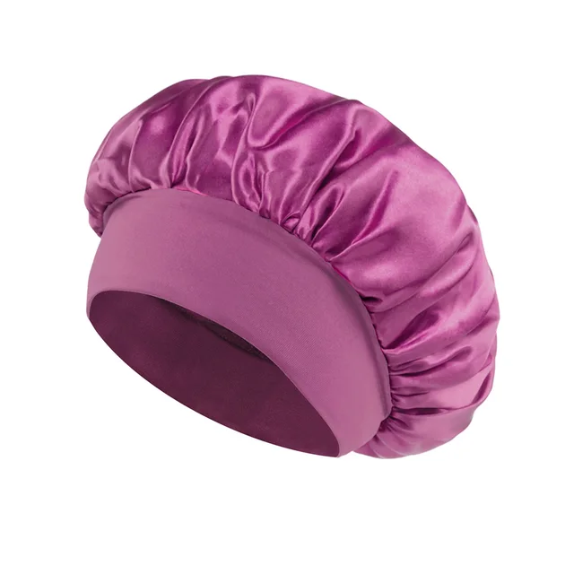 Classic Solid Color Fashion Satin Wide Brim Nightcap Lavender Purple - Shop at LoveMi
