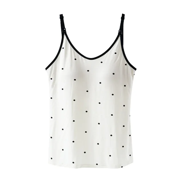 Pregnant Women Polka Dot Nursing Camisole Wear free Bra Beige - Shop at LoveMi