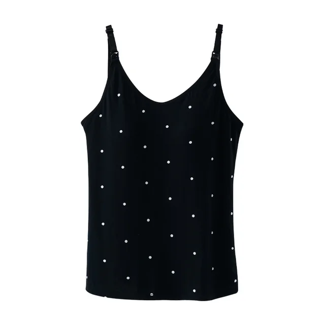 Pregnant Women Polka Dot Nursing Camisole Wear free Bra Black - Shop at LoveMi