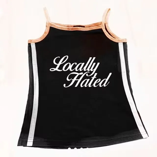Hot Girl Letter Print Vest Sling Women Black 2Style - Shop at LoveMi