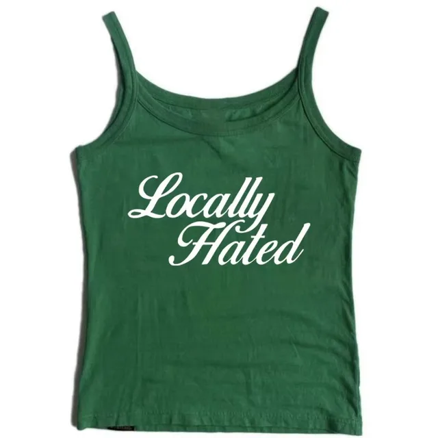 Hot Girl Letter Print Vest Sling Women Green - Shop at LoveMi