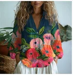 3D Printed Abstract Pattern Women's Long-sleeved Blouse - Bj252123472179-L