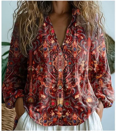 3D Printed Abstract Pattern Women's Long sleeved Blouse Bj252123472315 S - Shop at LoveMi