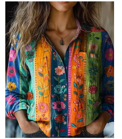 3D Printed Abstract Pattern Women's Long sleeved Blouse Bj252123472390 M - Shop at LoveMi