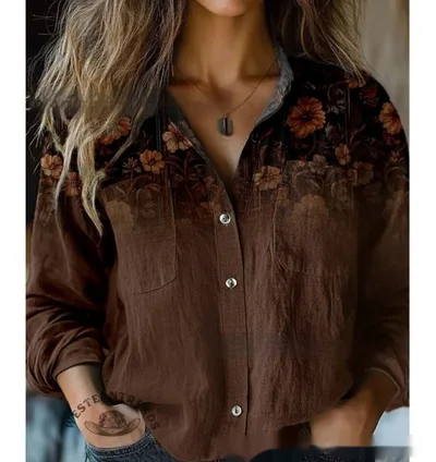 3D Printed Abstract Pattern Women's Long sleeved Blouse Bj252123472562 M - Shop at LoveMi