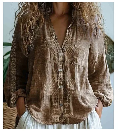 3D Printed Abstract Pattern Women's Long sleeved Blouse Bj252123472628 5Xl - Shop at LoveMi