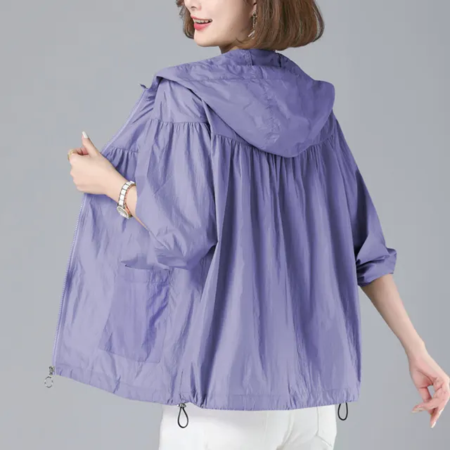 Spring New Loose Blouson Sun Protection Clothing For Women Violet Color - Shop at LoveMi