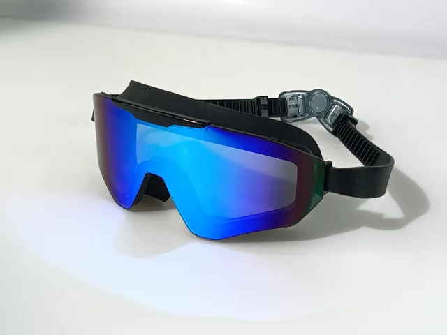 Swimming Goggles Super Large Vision HD Anti fog Black And Blue - Shop at LoveMi