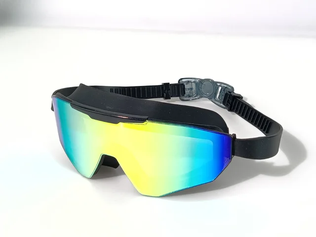 Swimming Goggles Super Large Vision HD Anti fog Black Gold - Shop at LoveMi