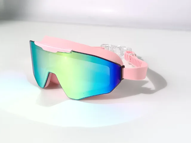Swimming Goggles Super Large Vision HD Anti fog Pink Gold - Shop at LoveMi