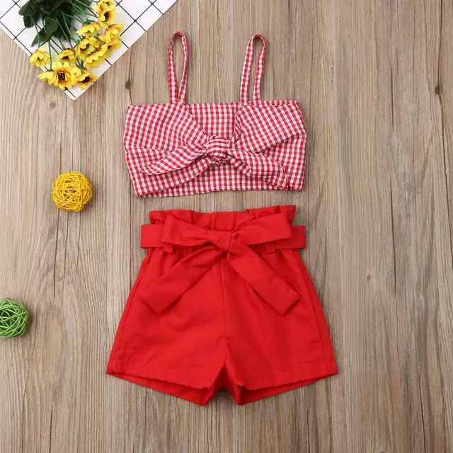Girls' Striped Pants Suit Red - Shop at LoveMi