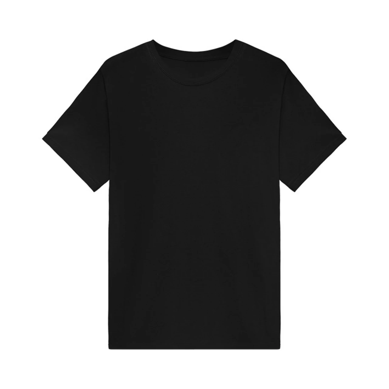 Cotton Short Sleeved Men And Women - Black 200G Tshirt