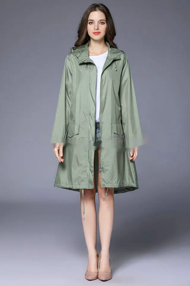 Women's Japanese Style Fashion Korean style Raincoat Matcha Green - Shop at LoveMi