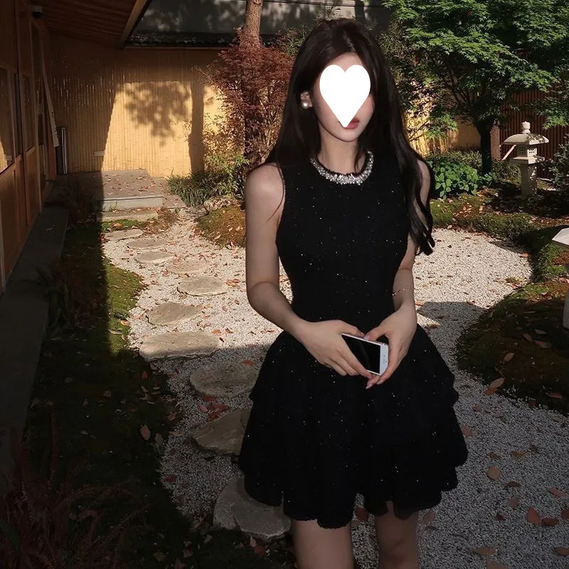 Women's Fashion Personalized French Waist Dress Black - Shop at LoveMi