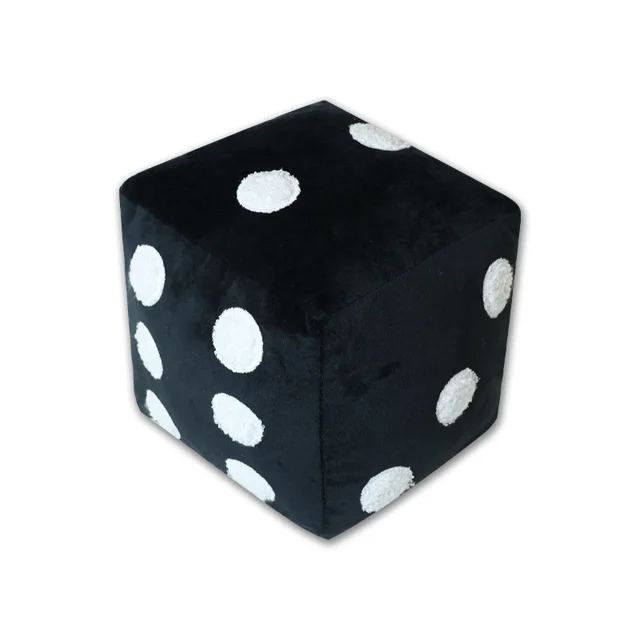 Ins Creative Simple Home Decoration Pillow Simulation Dice Plush Toy Limited Crystal Black - Shop at LoveMi