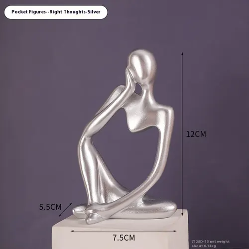 Mini Abstract Decoration Home Ornament Entrance Decoration Pocket Right Think Silver - Shop at LoveMi